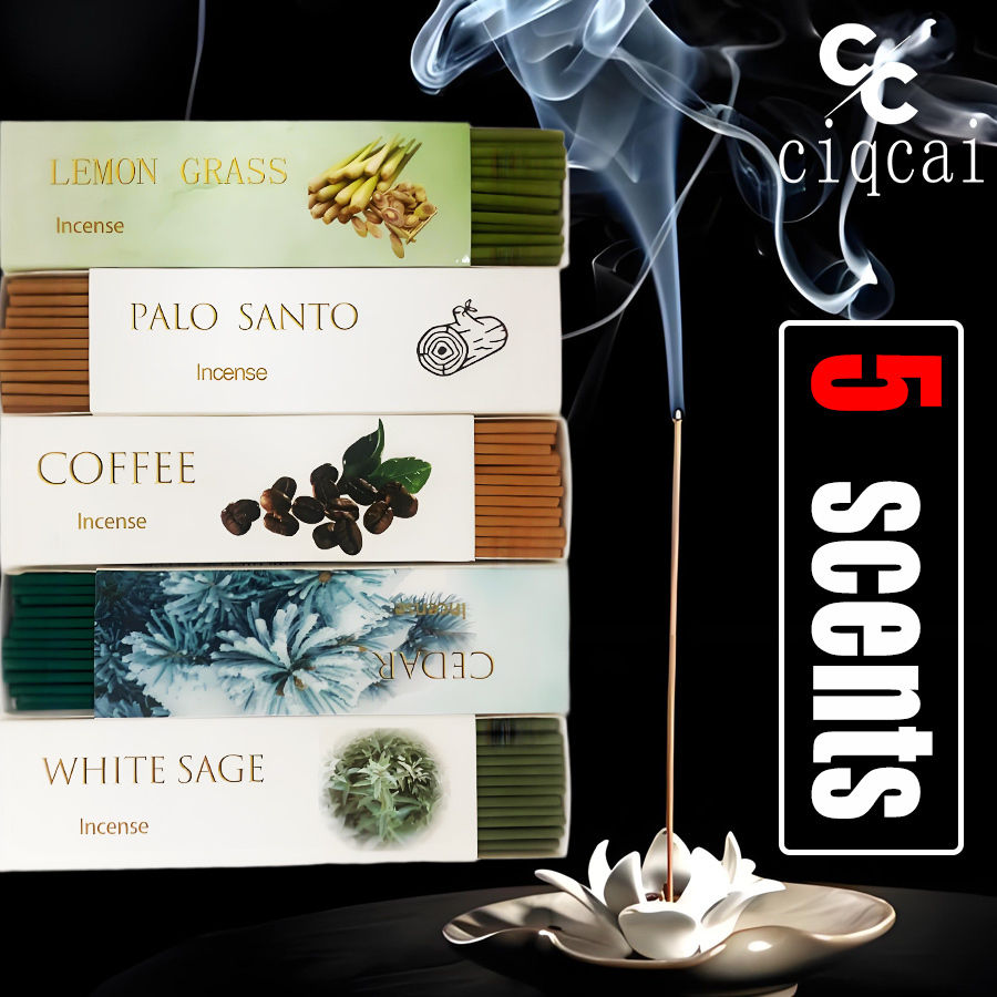 Home Fragrance Gift Box - 【5 sabores】Bastillos de incienso gruesos de